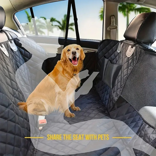 Ultimate Waterproof Dog Car Seat Cover with Breathable Mesh Window – Scratch-Proof, Non-Slip Hammock for Back Seat Protection!