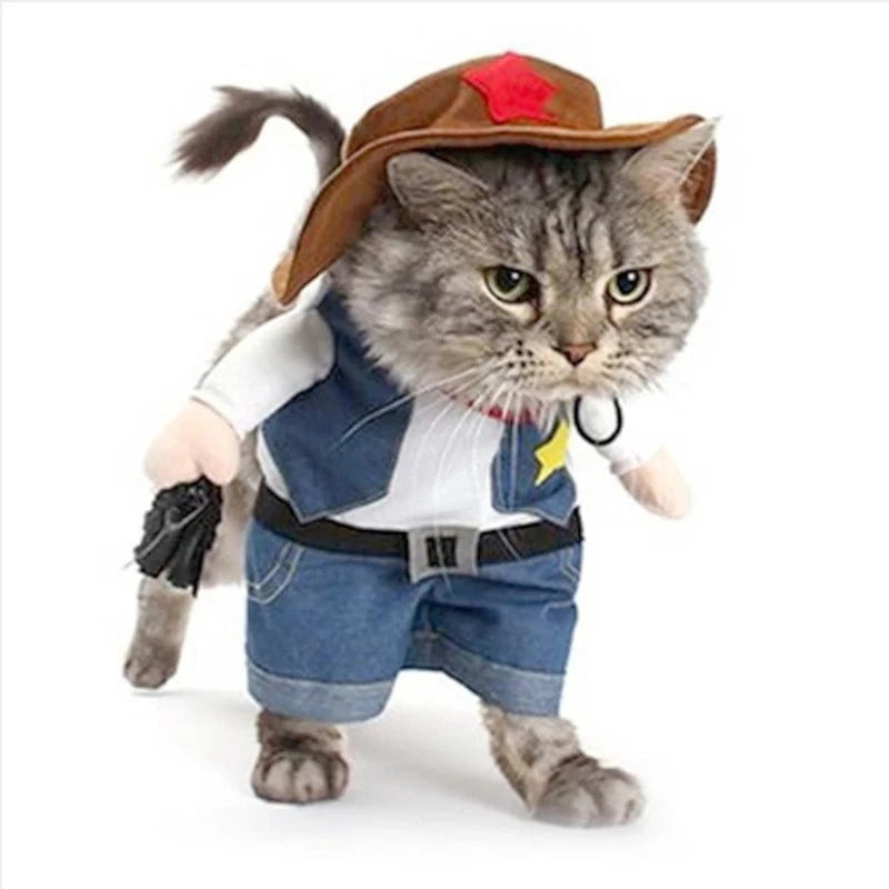 Pet Cowboy Costume, Dog Costume, Cat Costume, Halloween Costume.