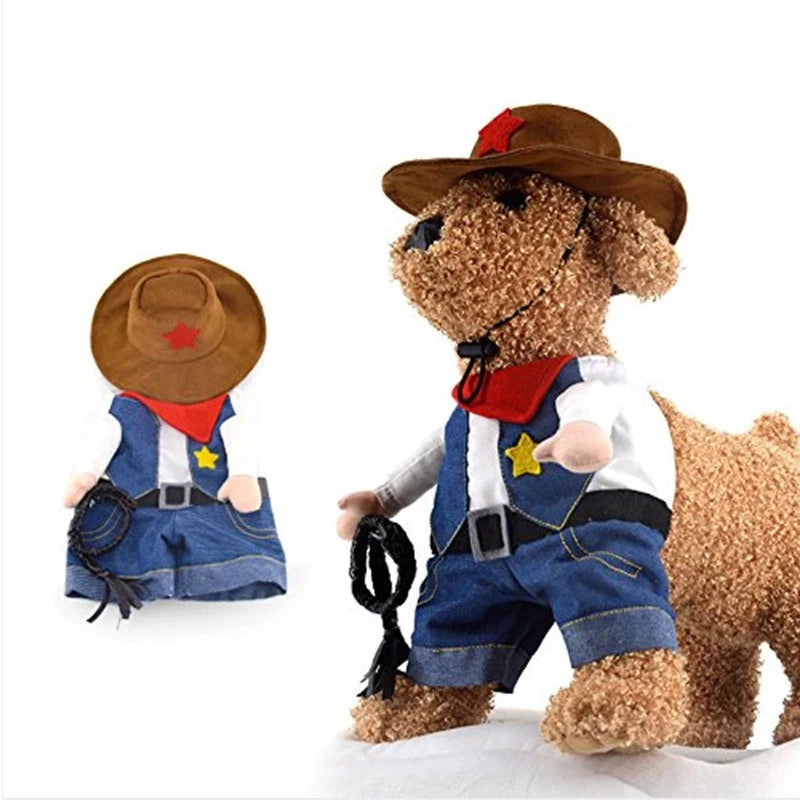 Pet Cowboy Costume, Dog Costume, Cat Costume, Halloween Costume.