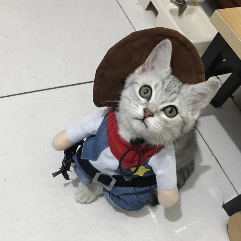 Pet Cowboy Costume, Dog Costume, Cat Costume, Halloween Costume.