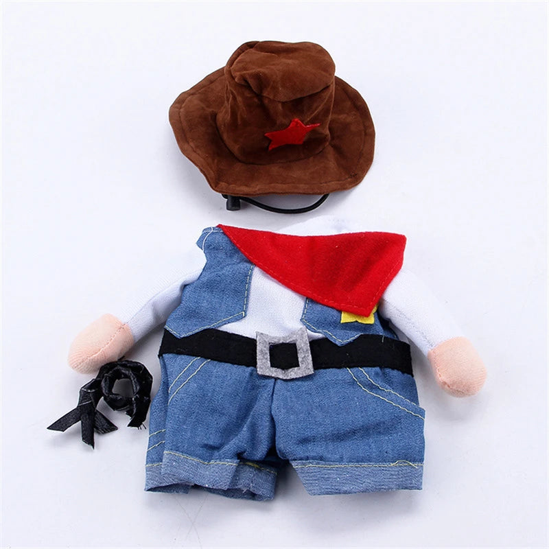 Pet Cowboy Costume, Dog Costume, Cat Costume, Halloween Costume.