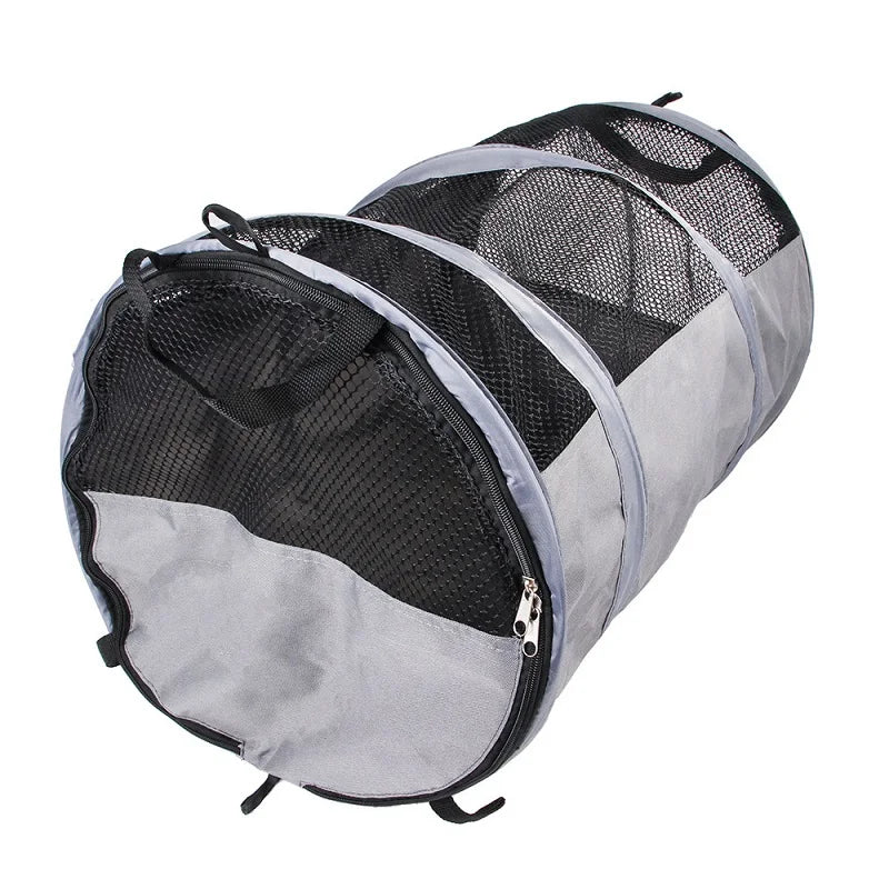 Foldable Dog Car Seat Carrier - Breathable Travel Crate & Mat for Rear Seat, Portable Pet Hammock