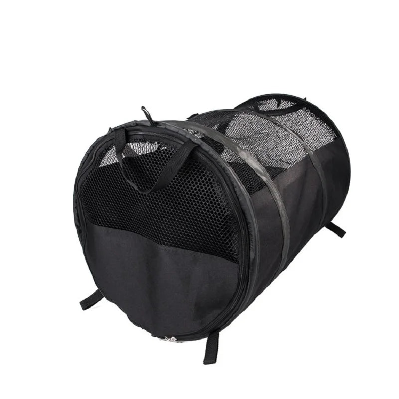 Foldable Dog Car Seat Carrier - Breathable Travel Crate & Mat for Rear Seat, Portable Pet Hammock